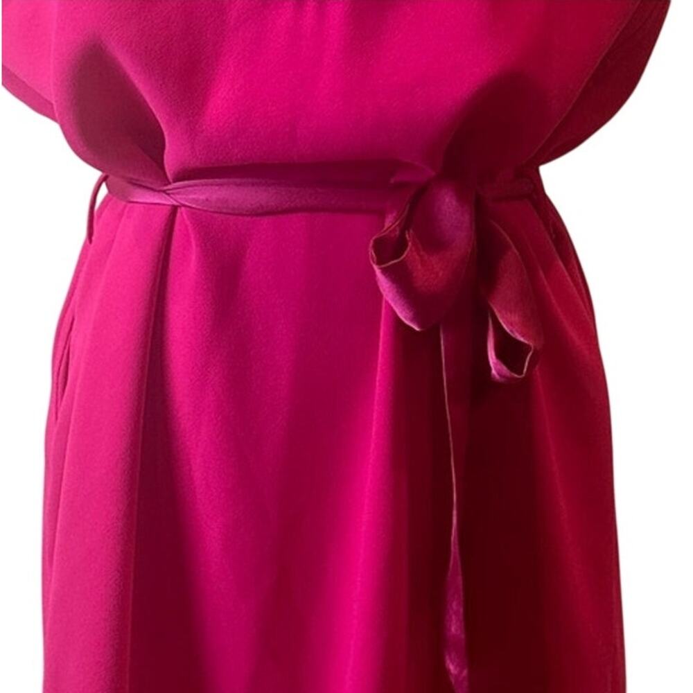 Rachel Roy Barbie Pink Blouson Dress Large Work Career Tie Waist Sleeveless $139 - Picture 11 of 11